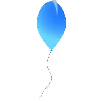 a blue balloon with a string attached to it