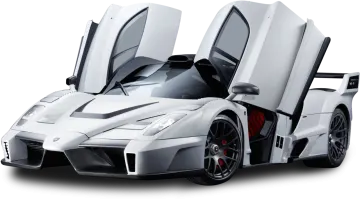 a white sports car with doors open