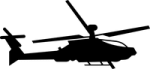 a black and white image of a helicopter