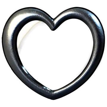 a black heart shaped object on white background