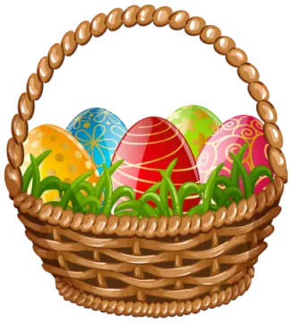 a basket filled with colorful easter eggs