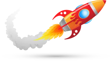 a rocket with smoke coming out of it