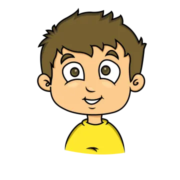 a boy with brown hair and a yellow shirt