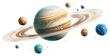 an image of the planets and their satellites