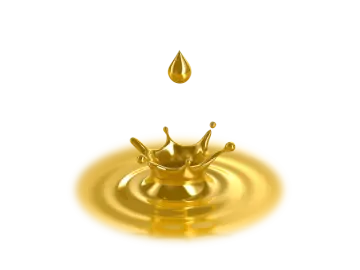 a gold water drop on a white background
