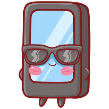 a cartoon phone with sunglasses on it