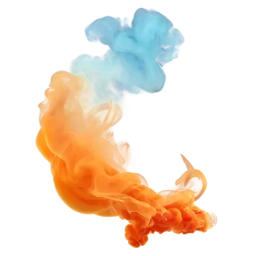 orange and blue smoke