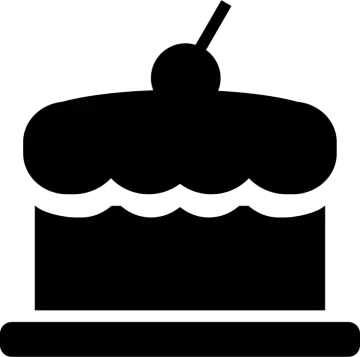 a black and white silhouette of a birthday cake