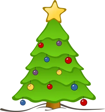 a christmas tree with ornaments and a star