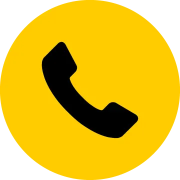 a black and yellow phone icon