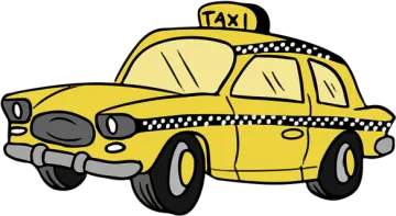 a yellow taxi car on a white background