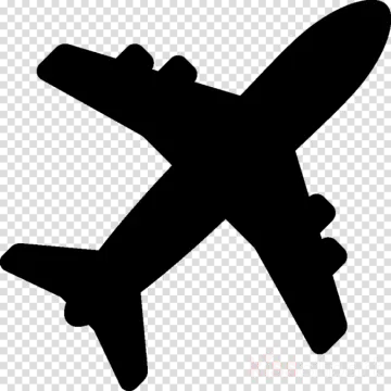 a black and white silhouette of an airplane