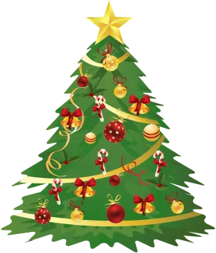 a christmas tree with ornaments and decorations