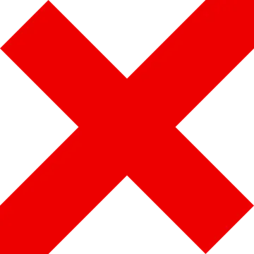 a red and white x symbol