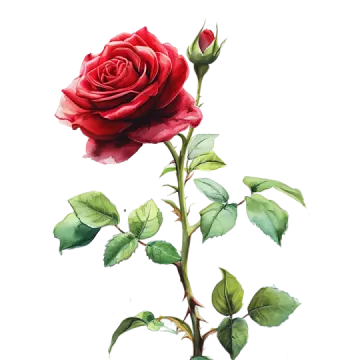 a red rose on a white background