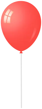a red balloon on a white background