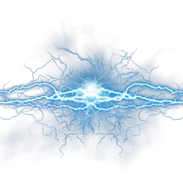 a blue lightning bolt on white background