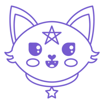 a drawing of a cat with a star on its head