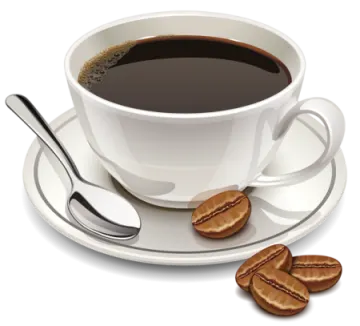 a cup of coffee and some coffee beans