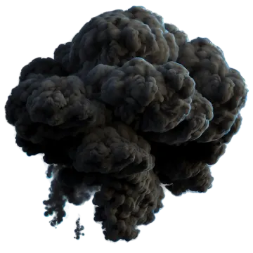a black cloud of smoke on a white background