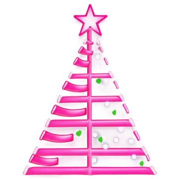 a pink christmas tree with a star on top
