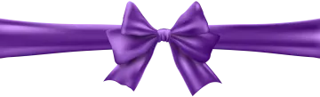 a purple ribbon with a bow on it