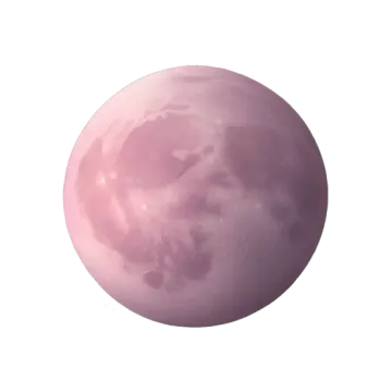 a pink moon on a white background