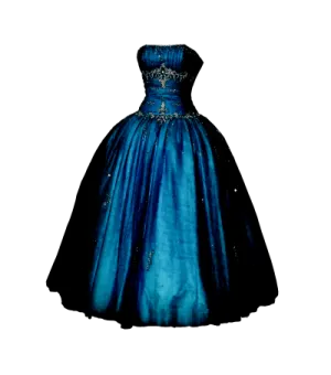 a blue dress on a white background