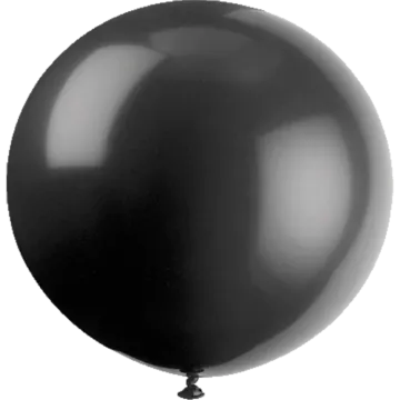 a black balloon on a white background