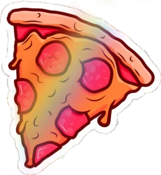 a slice of pizza on a white background