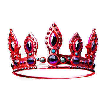 a red crown on a white background