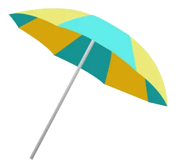 a colorful umbrella on a white background