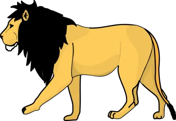 a cartoon lion walking
