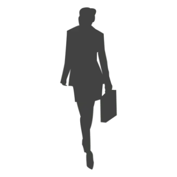 a silhouette of a man in a suit with a briefcase