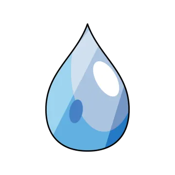a blue water drop on a white background