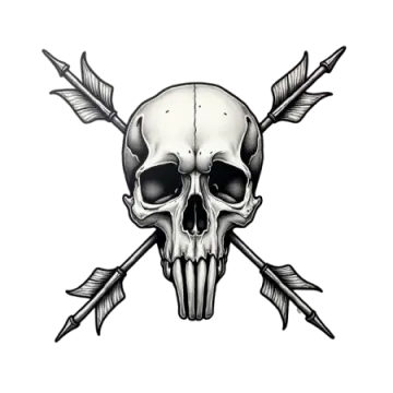a skull and arrows tattoo design