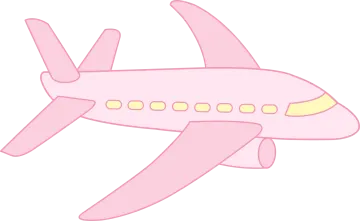 a pink airplane with yellow eyes