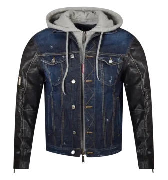 men's denim jacket with hoodie