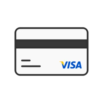 a credit card with the word visa on it