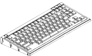 a black and white drawing of a keyboard