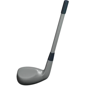 a golf putter with a black handle