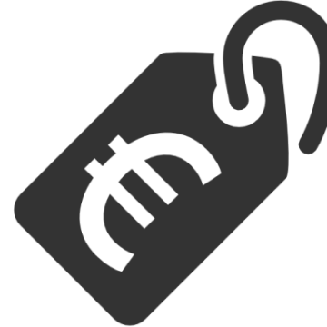 a black and white icon with the letter e on it