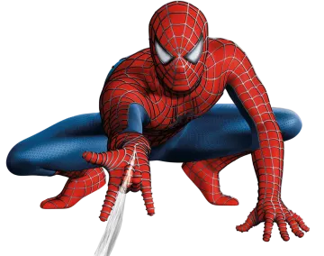 a man in a spider suit with a sword