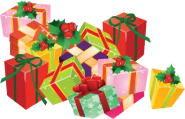 a pile of christmas presents