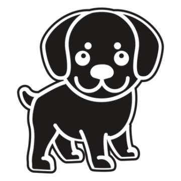 a black and white silhouette of a dog