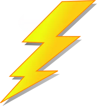a yellow lightning bolt on a white background