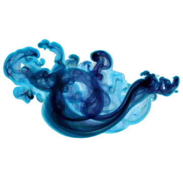 blue ink in water on white background