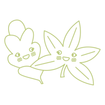two rabbits in a line drawing style