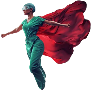 a man dressed as a superhero flying through the air