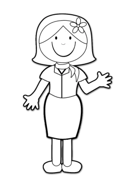 a black and white drawing of a woman in a business suit
